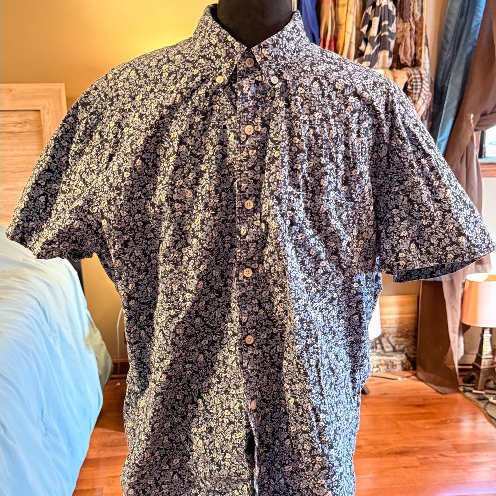 J. Crew Navy Floral Button Down Shirt